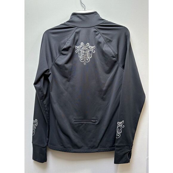 Athleta women’s long sleeve gray pullover athletic jacket reflective L #25-0674 - Picture 2 of 8